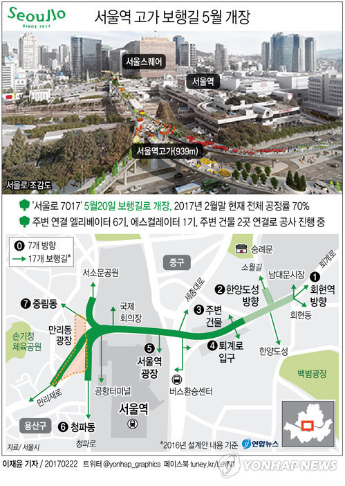 도심 속 꽃과 나무…서울역 고가 보행길 5월20일 개장 - 1