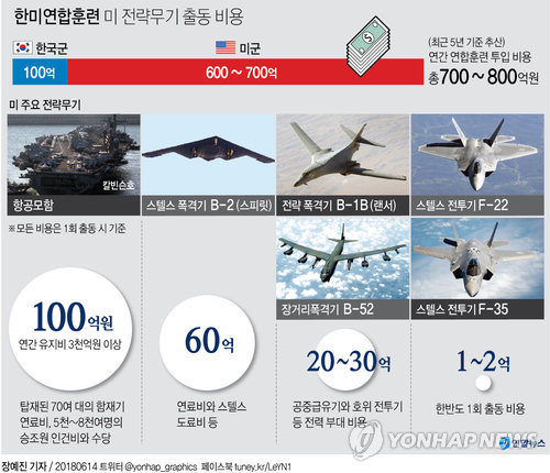 '한미연합훈련비는 얼마?"…상황따라 달라, 年700∼800억원 추산 - 1
