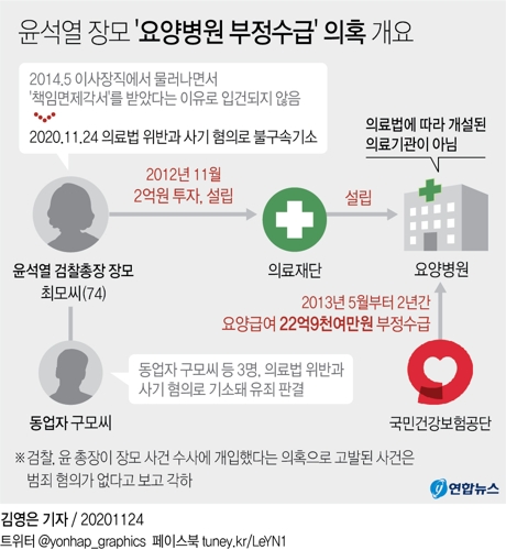[그래픽] 윤석열 장모 '요양병원 부정수급' 의혹 개요
