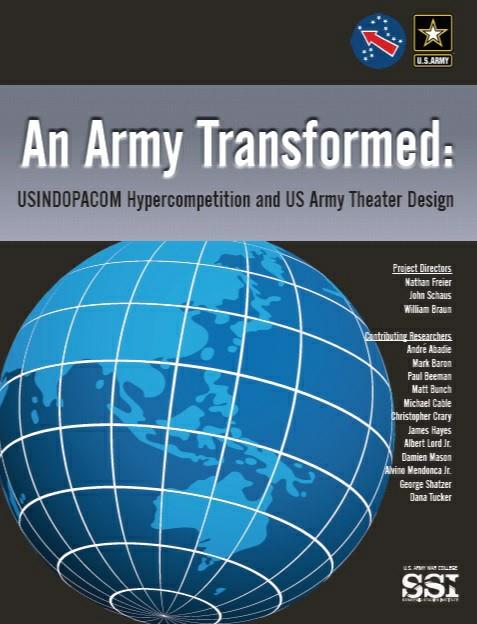 This photo captured on July 29, 2020, shows the front page of the recent report by the U.S. Strategic Studies Institute. (PHOTO NOT FOR SALE) (Yonhap)