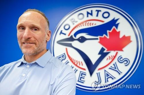 This file photo from Feb. 18, 2020, shows Mark Shapiro, president and CEO of the Toronto Blue Jays, before an interview with Yonhap News Agency during spring training at TD Ballpark in Dunedin, Florida. (Yonhap)