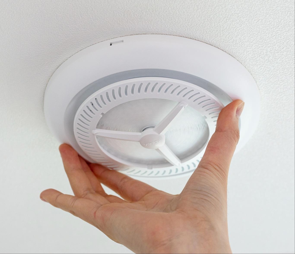 This image provided by South Korean startup VBolta Filter, shows an air diffuser cover equipped with a VBolta filter. (PHOTO NOT FOR SALE) (Yonhap)