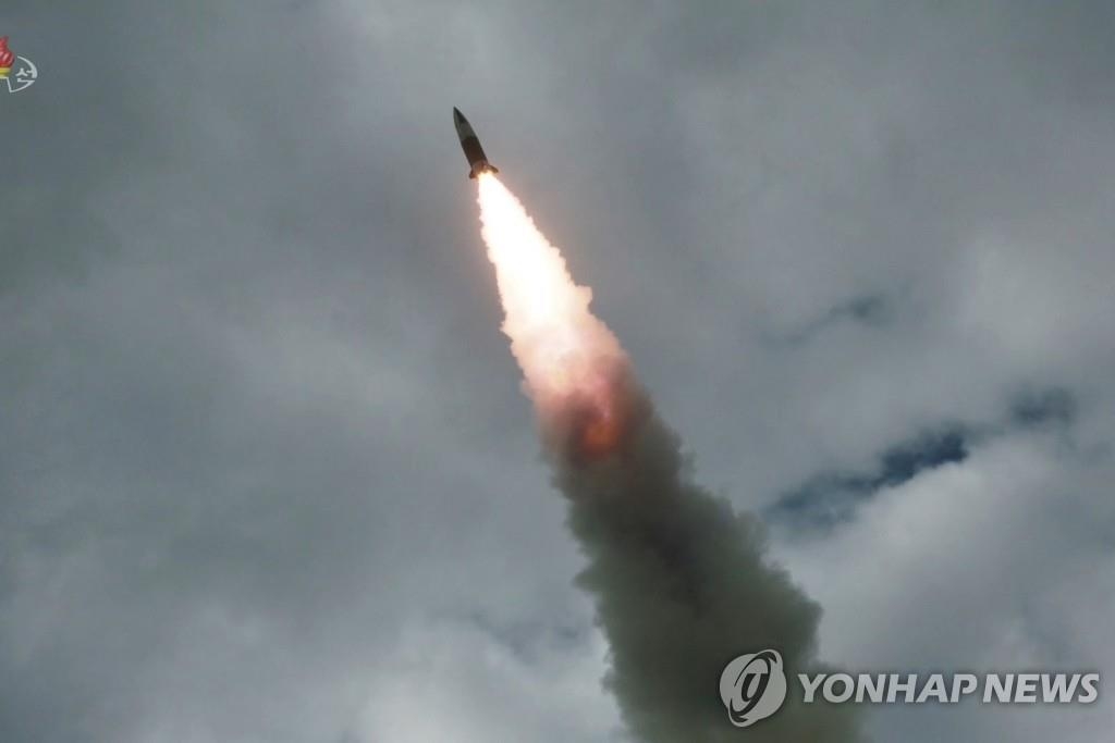 北朝鮮メディアが公開した今月１６日に発射した飛翔体＝（聯合ニュース）≪転載・転用禁止≫