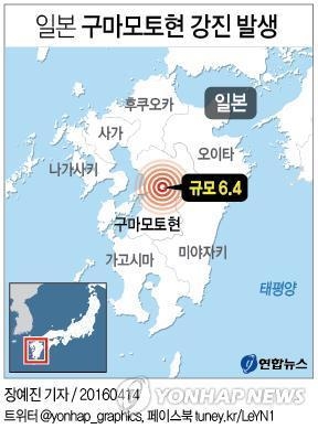 日구마모토 강진, 3명 사망 200여명 부상…동일본대지진급 진동(종합4보) - 5