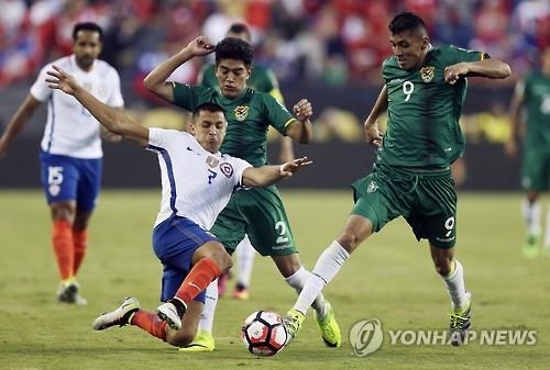 칠레, 볼리비아에 극적 승리…코파아메리카 8강 청신호 - 2