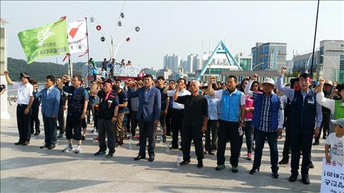 울산 노동계 "현대중 해고 중단하라" 집회ㆍ시위 - 2