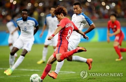 -올림픽-<축구> 한국, 8강전 온두라스와 0-0(전반종료) - 2