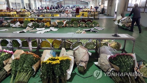 썰렁한 꽃시장