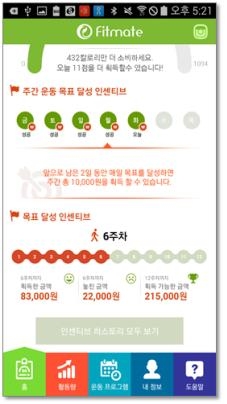건강관리 애플리케이션 화면