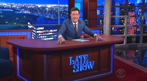 스티븐 콜베르가 진행하는 CBS 심야 토크쇼 `레이트 쇼'
