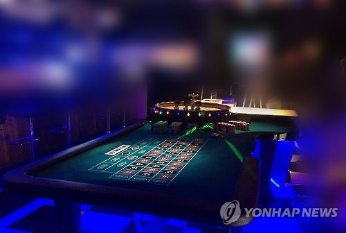 광주 도심의 카지노형 술집 내부의 모습.