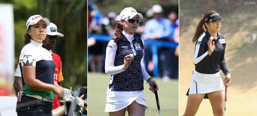 상금랭킹 1∼3위 김해림(왼쪽), 김자영, 이정은.<KLPGA 제공>