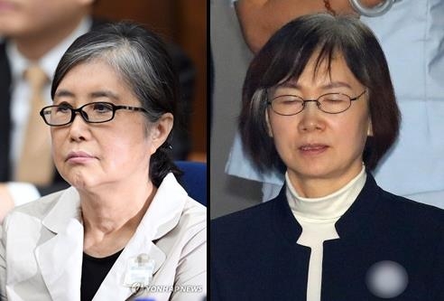 최순실(왼쪽) 최경희 총장