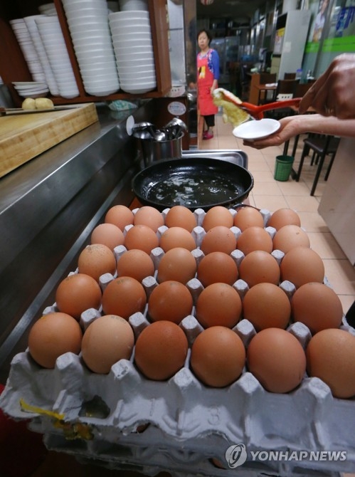식당에 놓인 계란판 [연합뉴스 자료사진]
