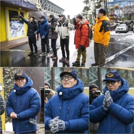 과거 '1박2일'에 출연했던 김주혁(아래)과 멤버들의 모습