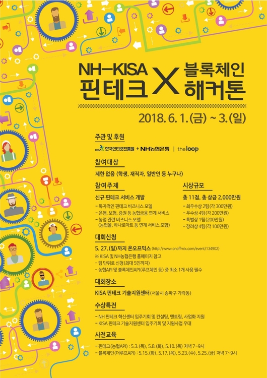 농협은행, 인터넷진흥원과 '핀테크×블록체인 해커톤' 개최