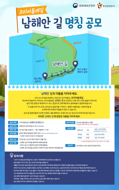 코리아둘레길 중 '남해안 길' 이름 찾습니다 - 1