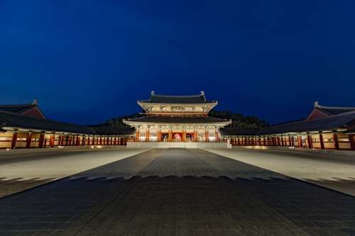 백제문화단지의 야경