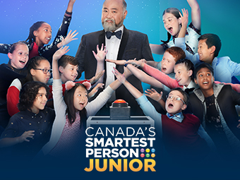 '캐나다에서 가장 똑똑한 어린이'프로를 홍보하는 사진 