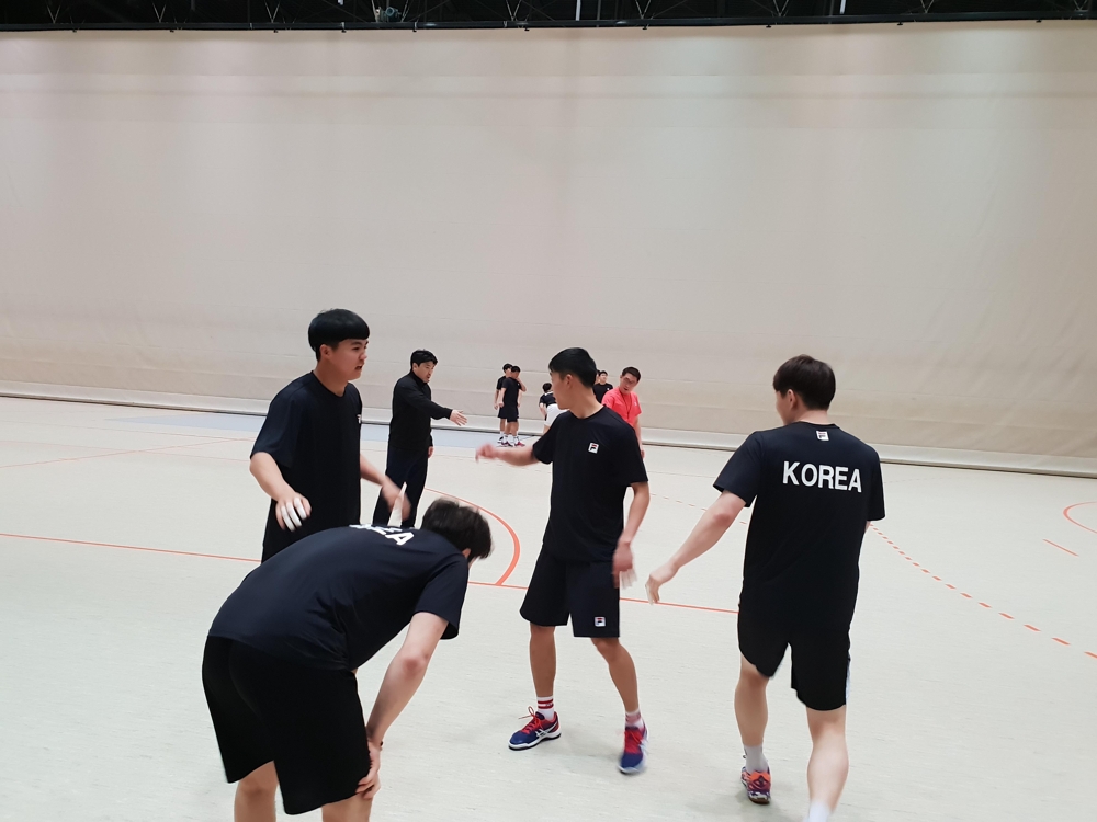 남북 선수들의 합동 훈련 모습.