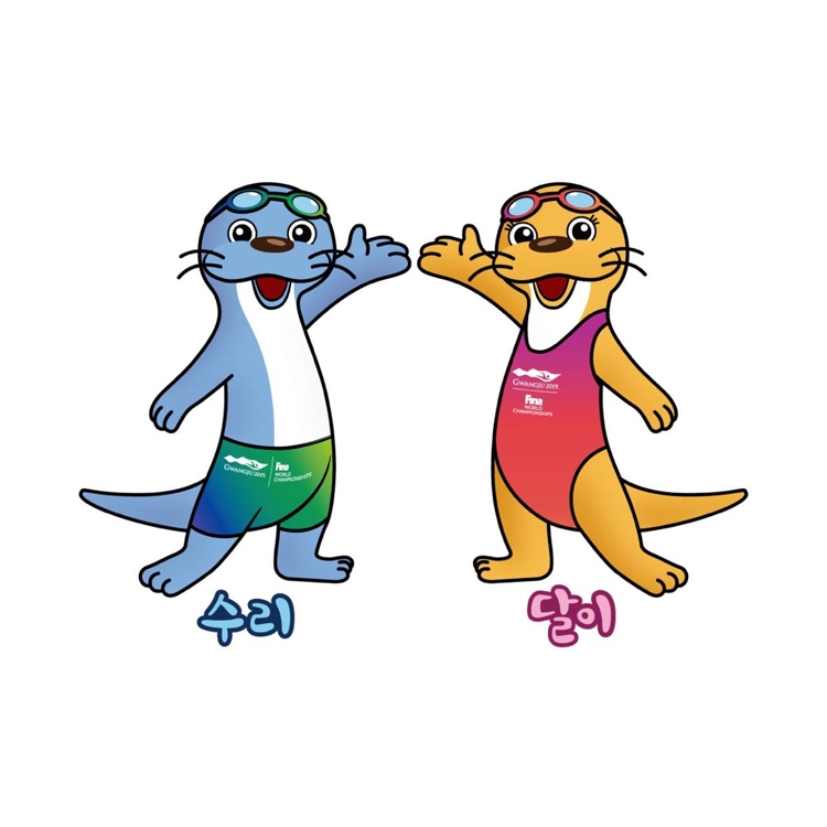 2019광주세계수영선수권대회 마스코트 수리와 달이.