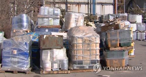 군산 폐기물처리장에 야적됐던 불법 폐기물