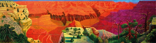 데이비드 호크니, 더 큰 그랜드 캐니언, 60개 캔버스에 유채, 207×744.2cm, 1998