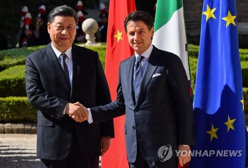 시진핑 중국 국가주석(왼쪽)과 주세페 콘테 이탈리아 총리 [AFP=연합뉴스] 