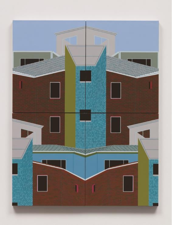 오병재, 문양화된 장소, 캔버스에 아크릴릭, 43×34cm, 4ea, 2019
