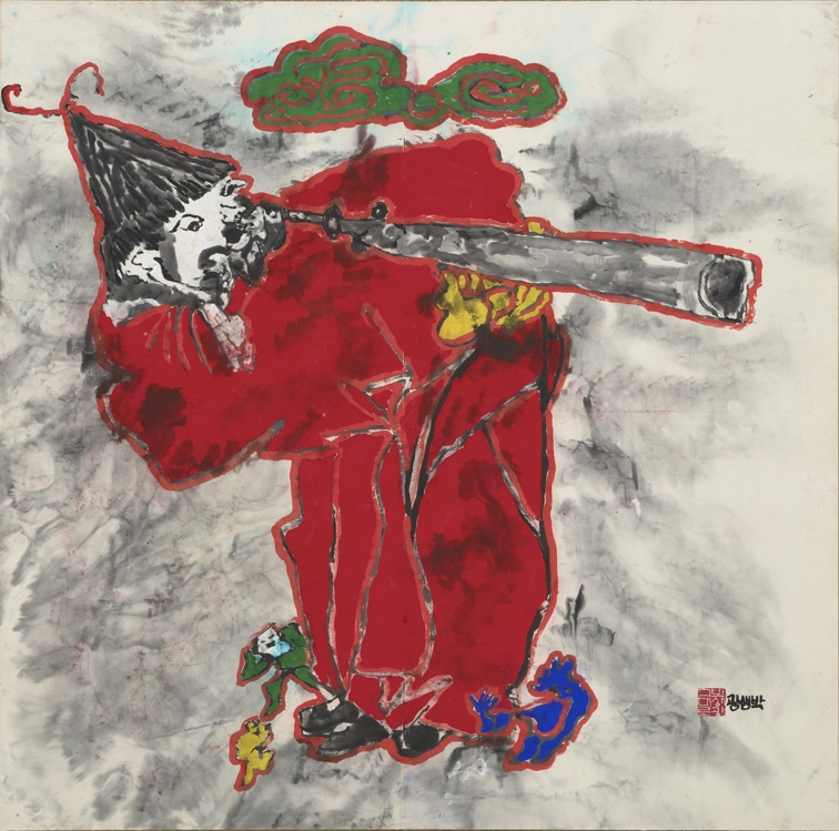 박생광, 노적도, 종이에 수묵·채색, 138.5×140cm, 1985