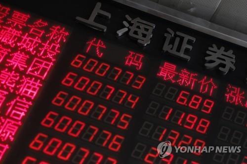 베이징의 한 증권사 객장 전광판