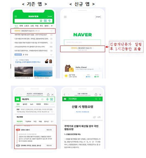 네이버 앱 긴급재난문자 알림서비스