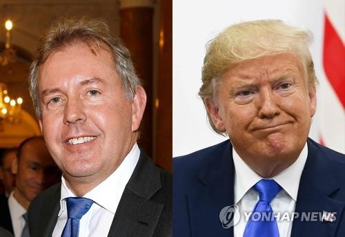 킴 대럭 전 주미영국대사(왼쪽)와 도널드 트럼프 미국 대통령
