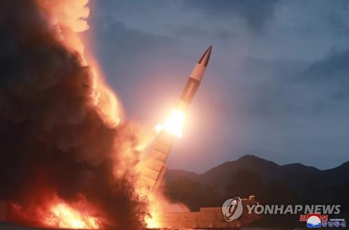 북한, 10일 함흥 발사체 발사 장면 공개 