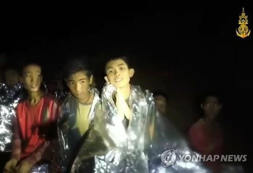 '태국 동굴 소년들'의 사고 당시 모습 [EPA=연합뉴스] 