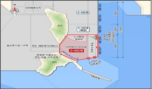 부산항 신항 서컨테이너부두 2-6단계 사업 평면도