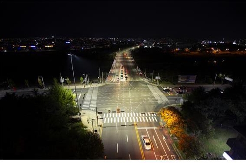 조명 타워 설치된 서구 삼천교네거리