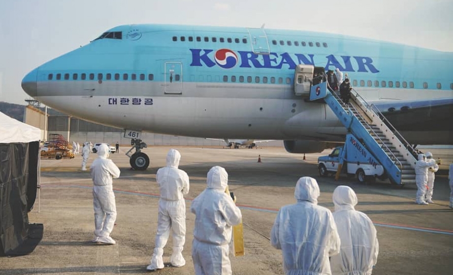 중국 우한 교민들이 탑승한 전세기
