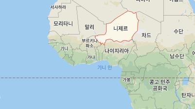 니제르가 포함된 아프리카 지도[구글 캡처]