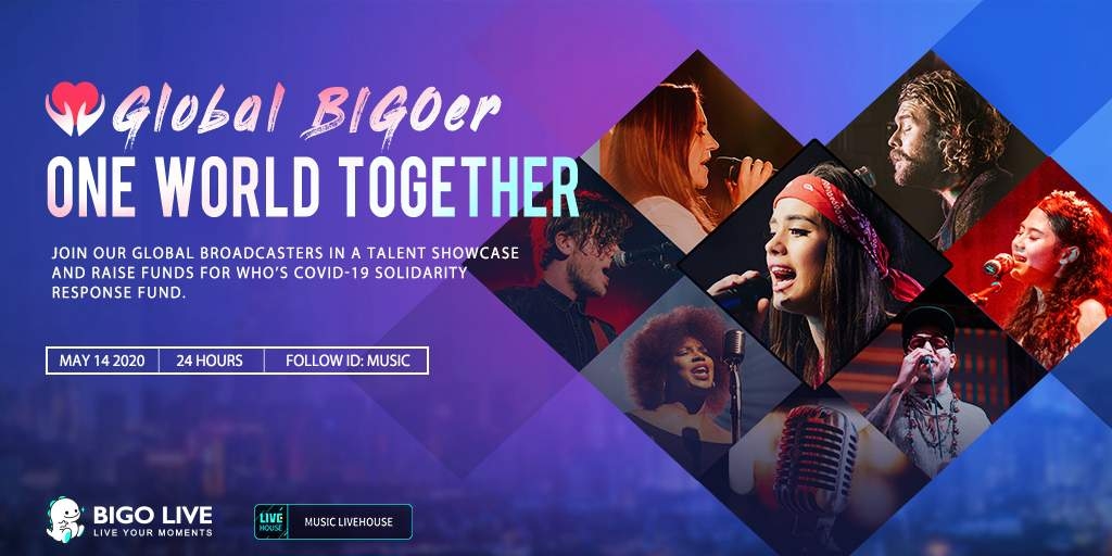 Join BIGO LIVE broadcasters as they belt their way into your hearts and raise funds for WHO Solidarity Response Fund