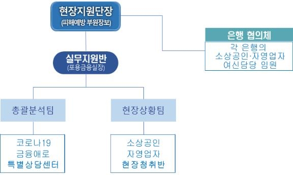 소상공인·자영업자 위기관리 현장지원단 조직도