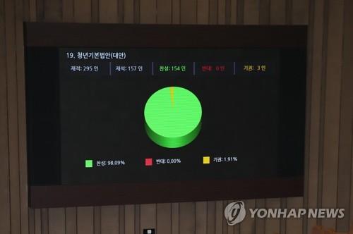 청년기본법 제정안, 본회의 통과