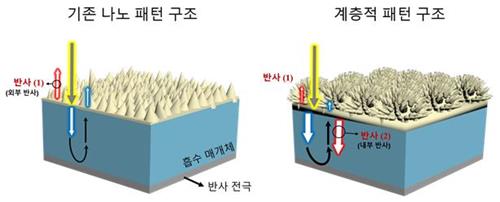 나방 눈 모사한 광학 필름 구조(오른쪽)