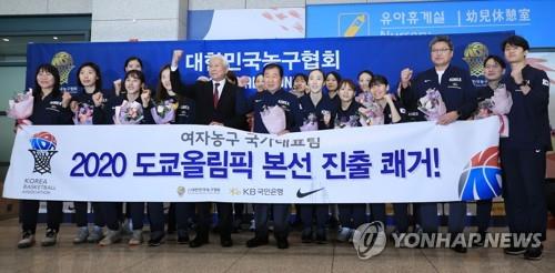 도쿄올림픽 본선 진출을 확정한 한국 여자농구 대표팀.