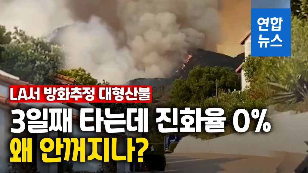 [영상] LA서 또 산불…소방차 접근 어려운 가파른 산 '활활' - 2