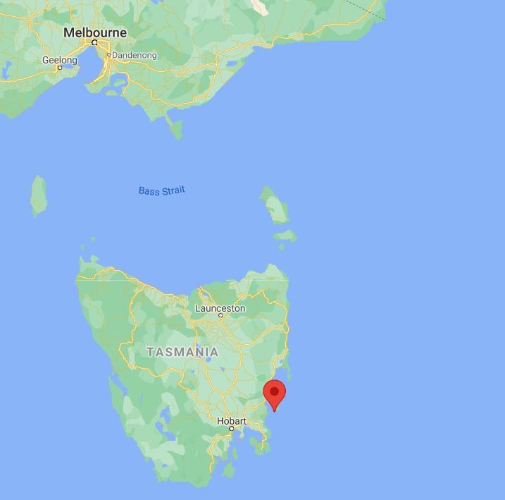 호주 남부 태즈메이니아섬 동쪽에 있는 외딴섬 마리아[구글지도 캡처, DB 및 재판매 금지]