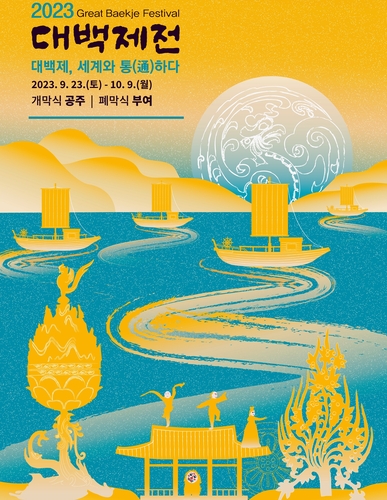 푸른 바다 위 역동적 물보라…2023 대백제전 포스터 공개