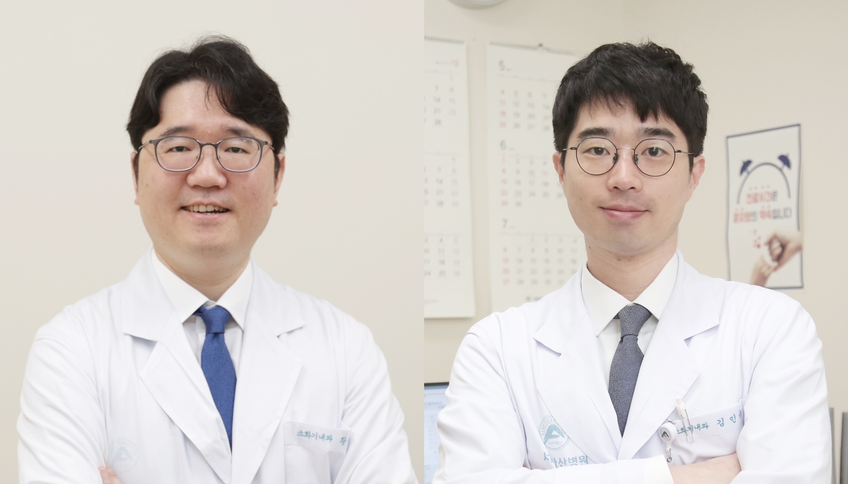 서울아산병원 소화기내과 황성욱(왼쪽부터)·김민규 교수