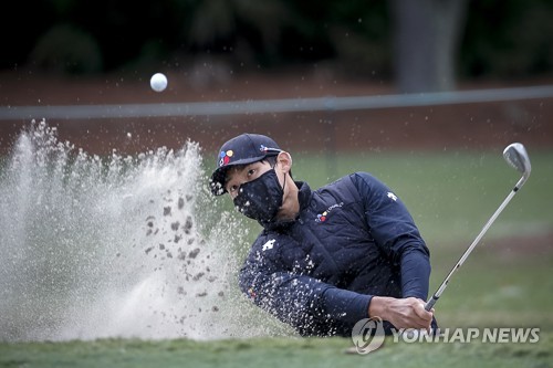 김민휘의 1라운드 경기 모습