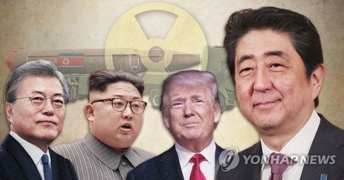 아베 총리, 남북 · 북미 정상회담 추진 높이 평가 (PG)